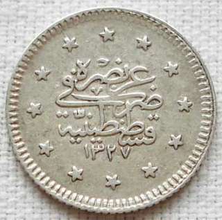 Turkey Ottoman coin Kurus 1909 1327 Mehmed Resad Sultan  