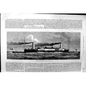  1875 VIEW BESSEMER SALOON SHIP CROSSING CHANNEL