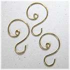 Mini, Small (1 1/4 inch) Gold Brass Ornament Hooks/Hangers, Tree Hooks
