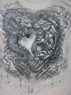   Fu KARATE Yin YANG Kanji tattoo YAKUZA MAFIA MENS 3XL SHirT  