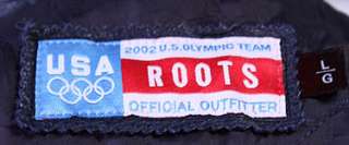 MENS ROOTS SLC 2002 OLYMPICS WOOL/LEATHER COAT sz L  