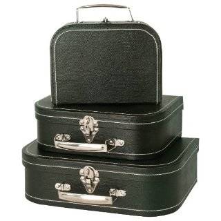 Wald Imports Black Suitcases, Set of 3