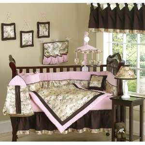    Abby Rose Pink And Brown 9 Piece Baby Crib Bedding Set Baby