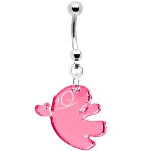  Pink Happy Monster Belly Ring Jewelry