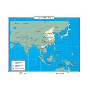  World History Wall Maps   Asia 1930 1941
