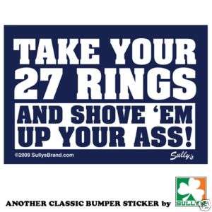 TAKE YOUR 27 RINGS Red Sox Sticker   