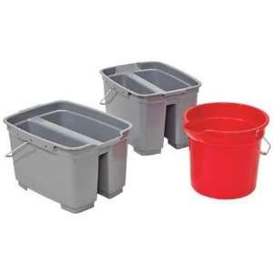  Plastic Mop Buckets Pail,Red,14qt