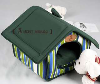 pet dog/cat beds kennel doghouse doghole cute green S  