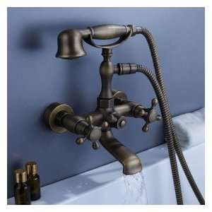   Tub Faucet with Hand Shower (Antique Brass Finish)