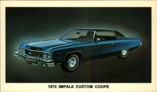 1973 Impala Custom Coupe Old Car Chevrolet Ad Postcard  