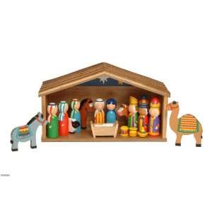   Workshop Traditional Wooden Nativity Scene for Children Toys & Games