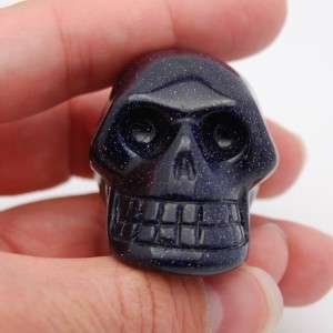 Blue Goldstone Crystal Skull 1.25  