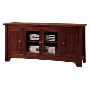  Solid Wood TV Console with 4 Doors