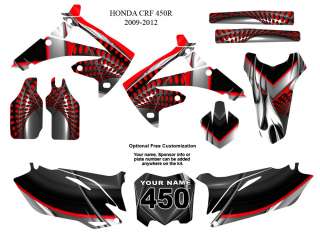 Honda CRF 450R 2009 12 Motocross Bike Graphic Sticker Kit #7777RED 