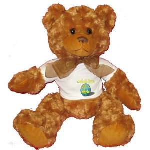 Acoustic Guitar Players Rock My World Plush Teddy Bear with WHITE T 