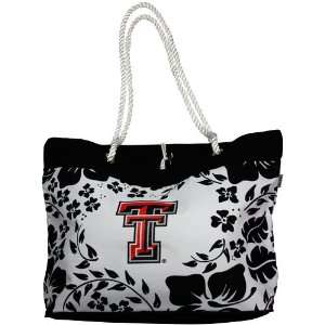  Texas Tech Red Raiders Ladies White Black Hibiscus Tote 