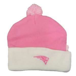  New England Patriots NFL Womens Pink Ball Top Cuffed Knit 
