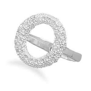  Sterling Silver Clear CZ O Ring   Size 5 West Coast 