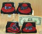 Red Hat Beaded COIN PURSE Choose Your