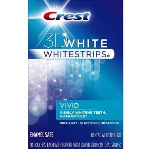  Crest 3D Whitestrips Teeth Whitening   Vivid   10 pack (20 