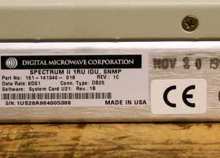 DMC Stratex Spectrum II 8XDS1 IDU SNMP 151 141340 018 M  