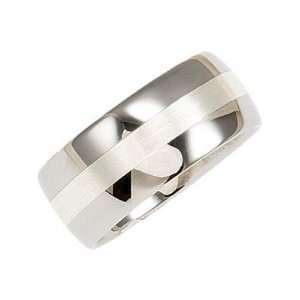  Domed Band with Sterling Silver Inlay   11.50 Jewelry