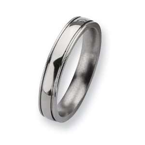 Titanium and Beaded 4mm Polished Band TB131 8 Jewelry