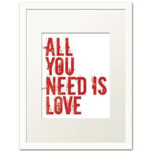  All You Need Is Love, white frame (classic red)