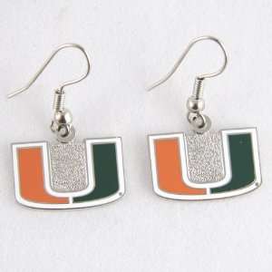  Miami Hurricanes Logo Wire Earrings