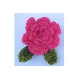   10pc Hot Pink Rose Flowers Crochet Applique CR3 Arts, Crafts & Sewing