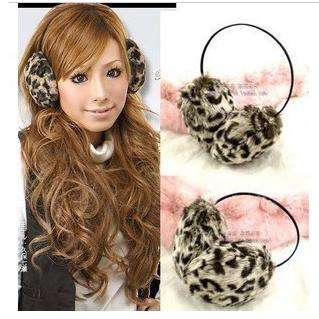 New Hot Helmet Overhead Earwarmer Earmuff Leopard Print  