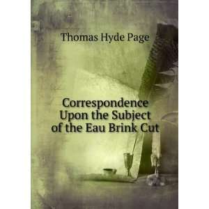   Upon the Subject of the Eau Brink Cut Thomas Hyde Page Books