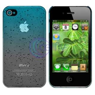 Sky Blue Waterdrop Rubber Case+Privacy Filter Screen Protector For 