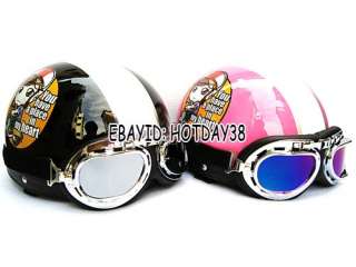 Motorcycle Cycling Half Helmet Harley Style FREE Goggles For Woman 