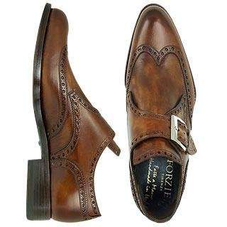  Forzieri Handcrafted Brown Wingtip Monk Strap Shoes Shoes