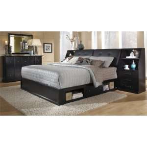 Broyhill Perspectives Bedroom Queen Leather Storage Low Profile Bed 