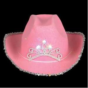  Child Pink Blinking Tiara Cowboy Hat Toys & Games