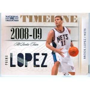   National Treasures Authentic Brook Lopez 5 Patch Game Worn Jersey Card