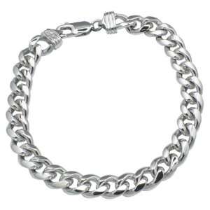   Sterling Silver 8.5 inch Mens Cuban Link Bracelet (9.25mm) Jewelry