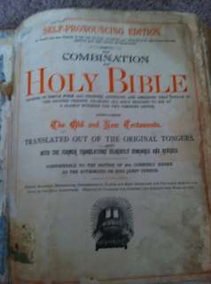 1895 J.R. JONES PICTORIAL FAMILY BIBLE   SELF PROUNCING EDITION  