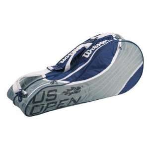  Wilson US Open 6 Pack Tennis Racquet Bag   Grey/Blue 