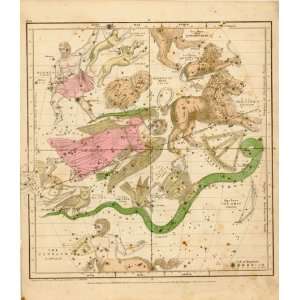  Burritt 1835 Antique Map of the Constellations of April 