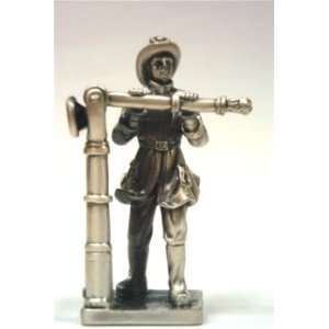  Fireman Holding Water Cannon Figurine