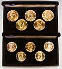 Complete Set of (10) 1 & 1/2 Oz American Arts Gold Coin