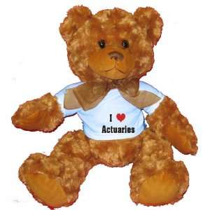  I Love/Heart Actuaries Plush Teddy Bear with BLUE T Shirt 