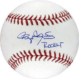   Autographed Baseball with Rocket Inscription