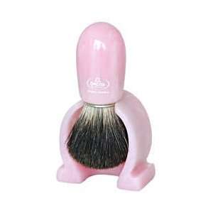 The Pink Omega Shaving Set with Badger Shaving Brush and Omega Stand 