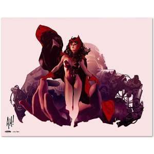  Adam Hughes Autographed Marvel Scarlet Witch Glicee 