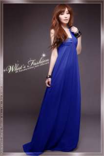 Blue Sexy Vintage Fashion Noblest One Shoulder Long Maxi Party Evening 