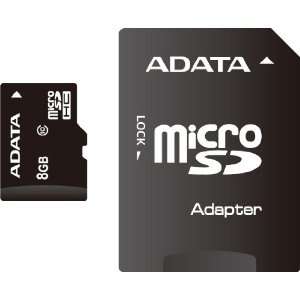  ADATA 8 GB Micro SDHC Card Class 10 with SD Adaptor 
